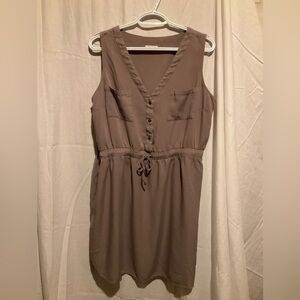 Elegant Sleeveless Soft Brown Dress